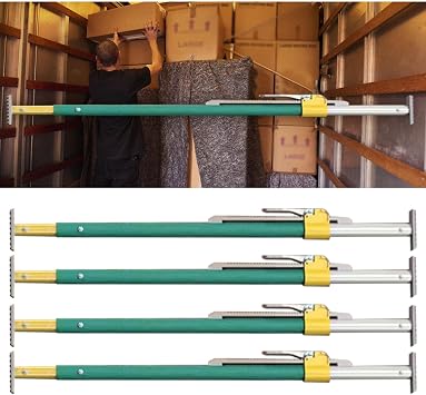 YXXSDP Heavy Duty Truck Cargo Bar, Adjustable Universal Truck Bed Divider Bar/Ratcheting Cargo Bar, with Non-Slip Pad and Spring Design, for Enclosed Van TrailersSet of 4