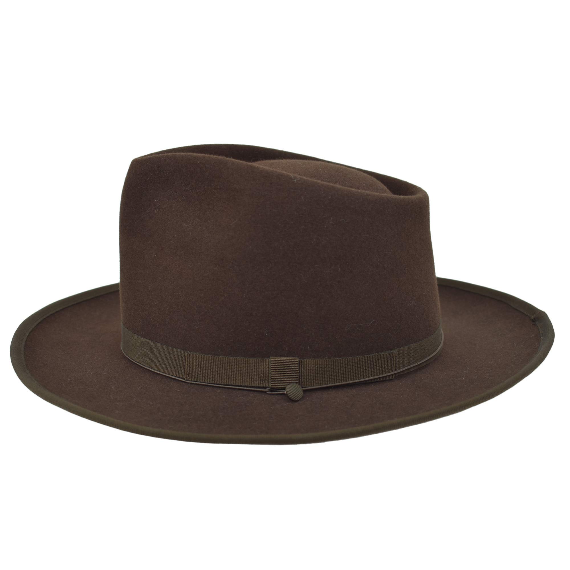 Melegari Fedora Johnny Replica Hut Top Qualität braun