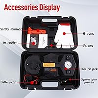 Vista 7 de Gato eléctrico para auto de 5 toneladas 12V, gato hidráulico con soporte para auto, gato de elevación con bomba de neumáticos integrada para SUV