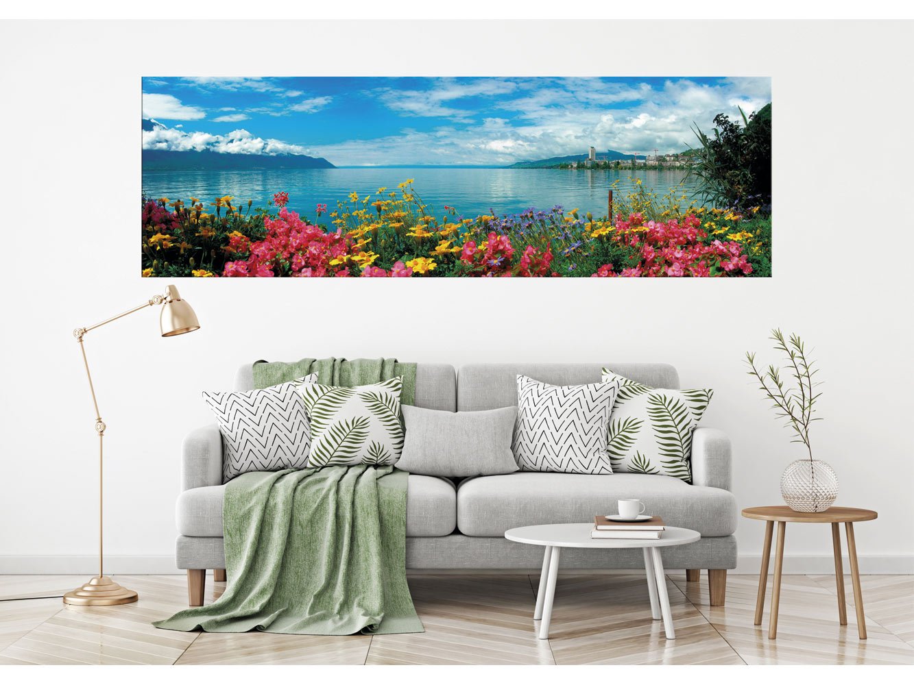 Tableau Carton plume et Pegasus fleurs de fond la mer | tableau pour mur | carton plume mural décoratif | | Kappa | plusieurs tailles | Décoration comedores, sallon, chambre. 120x58cm