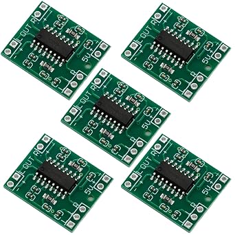 5PCS PAM8403 2x3W Class D Digital Amplifier Board - Ultra-Mini Power Amplifier Module with 2.5-5V Input USB Power Supply for Audio Speakers and Sound Systems Without Potentiometer