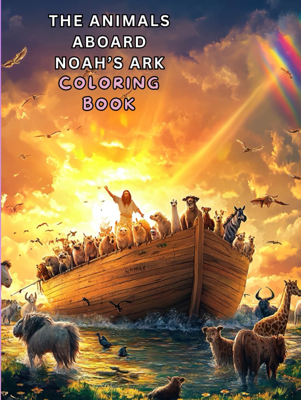 THE ANIMALS ABOARD NOAH'S ARK COLORING BOOK