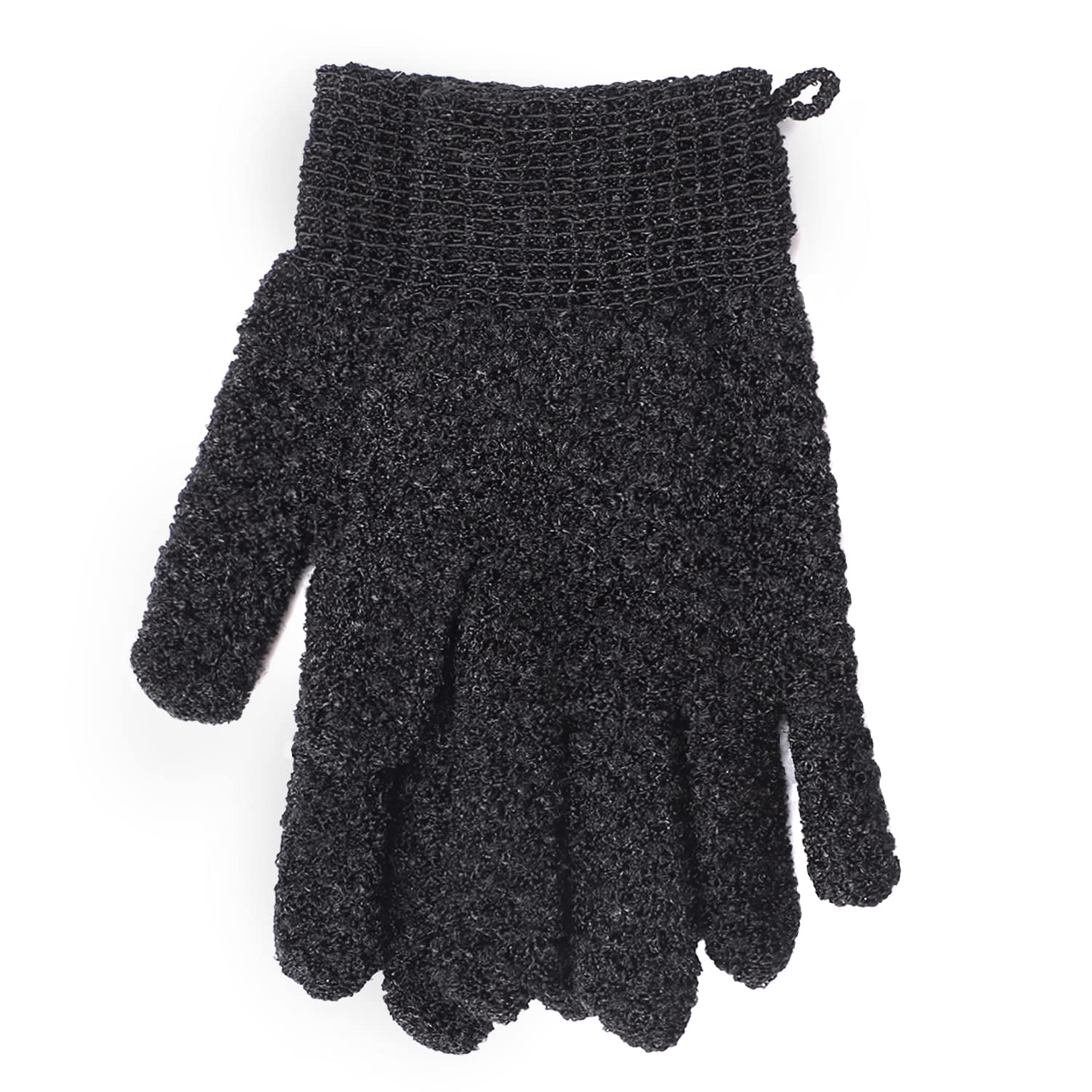 Bath Exfoliating Gloves for Shower,JASSINS Thick Soft Double Exfoliating Shower Gloves,Dead Skin Cell Remover Bathing Supplies,1Pair(Black)