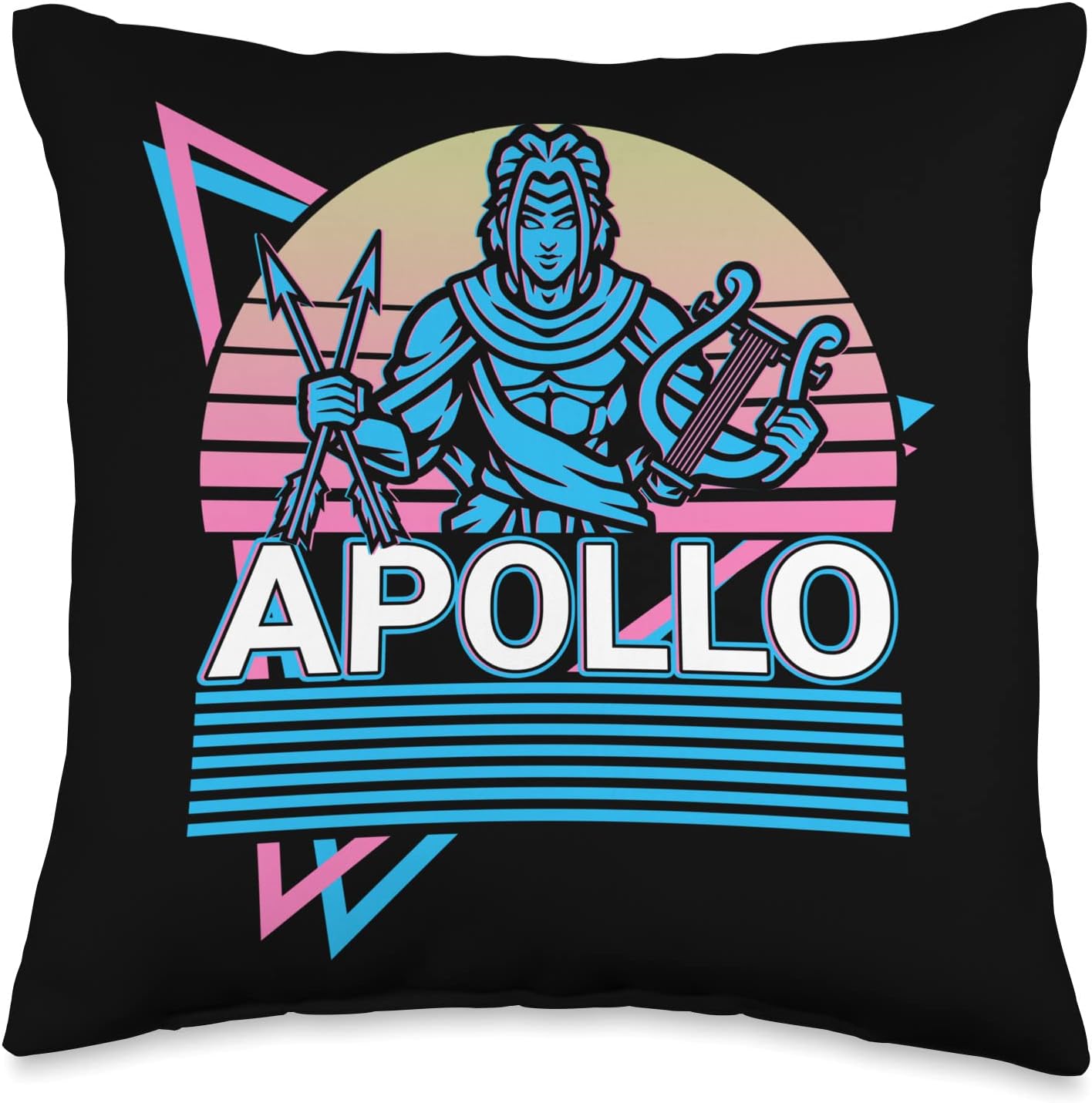 Greek Mythology Gifts Apollo Greek God Ancient Greece Throw Pillow, 16x16, Multicolor