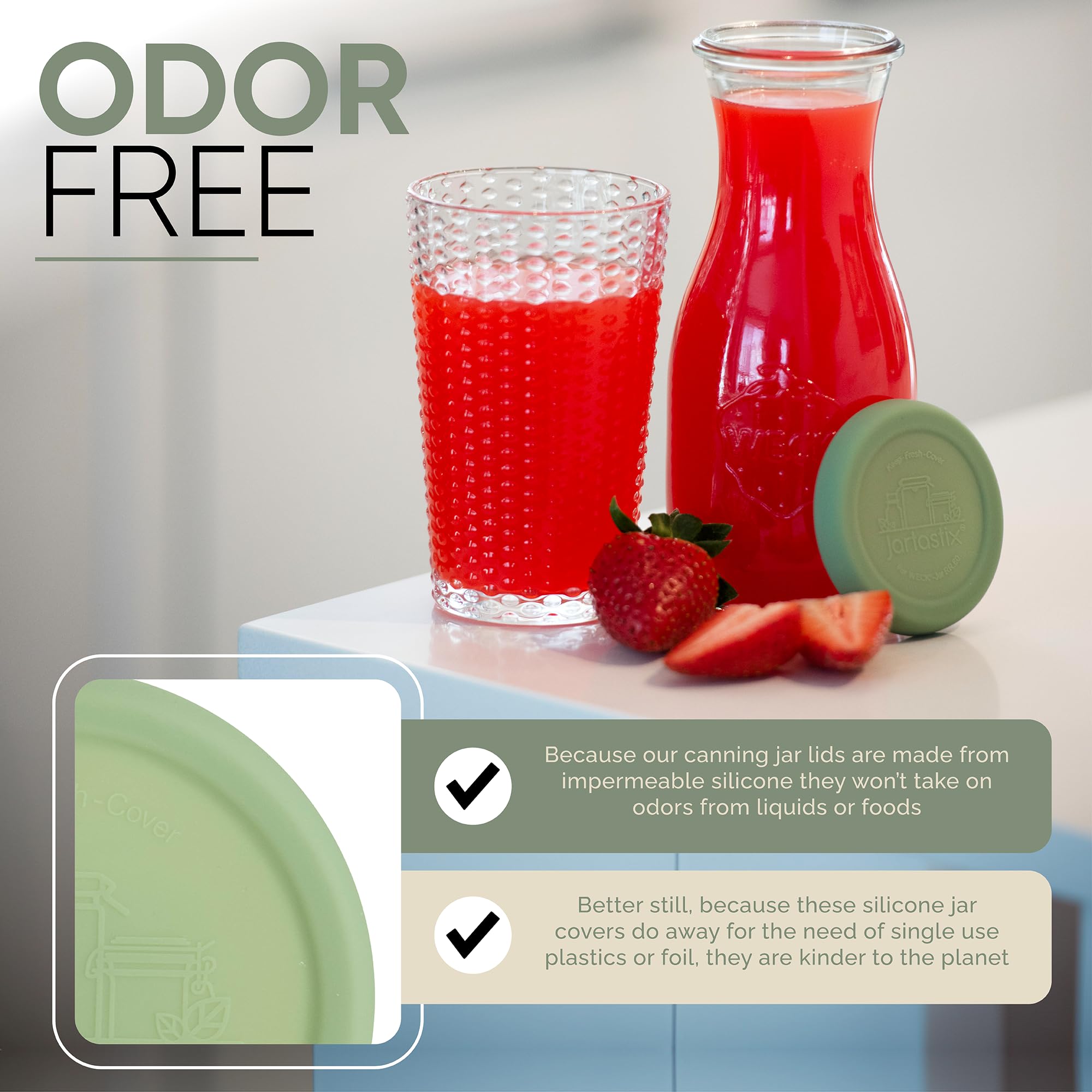 6-Pack 100mm Silicone Lids For Weck Jars - Leakproof, BPA-Free, Dishwasher Safe Replacement Covers (Fits Multiple Models)
