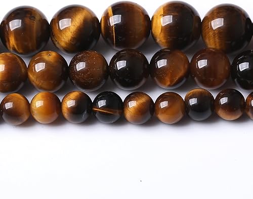 Miniatura 6 de Cuentas redondas sueltas de ojo de tigre amarillo de 0.472 in, cuentas de gemas naturales, cuentas de piedra de energía de cristal para hacer joyas,