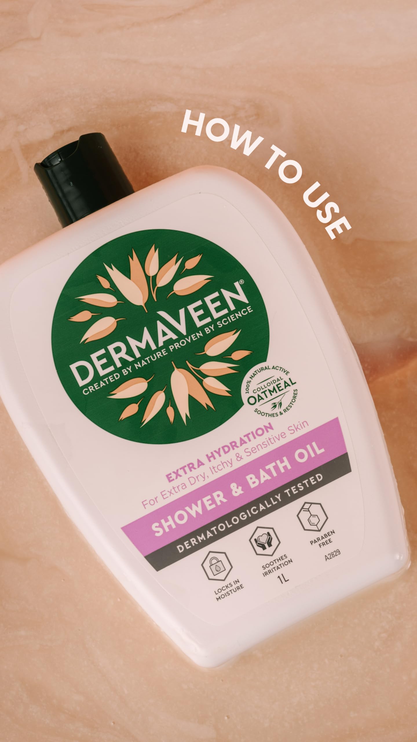 DermaVeen Bardzo delikatny olejek pod prysznic i do kąpieli, 1 l