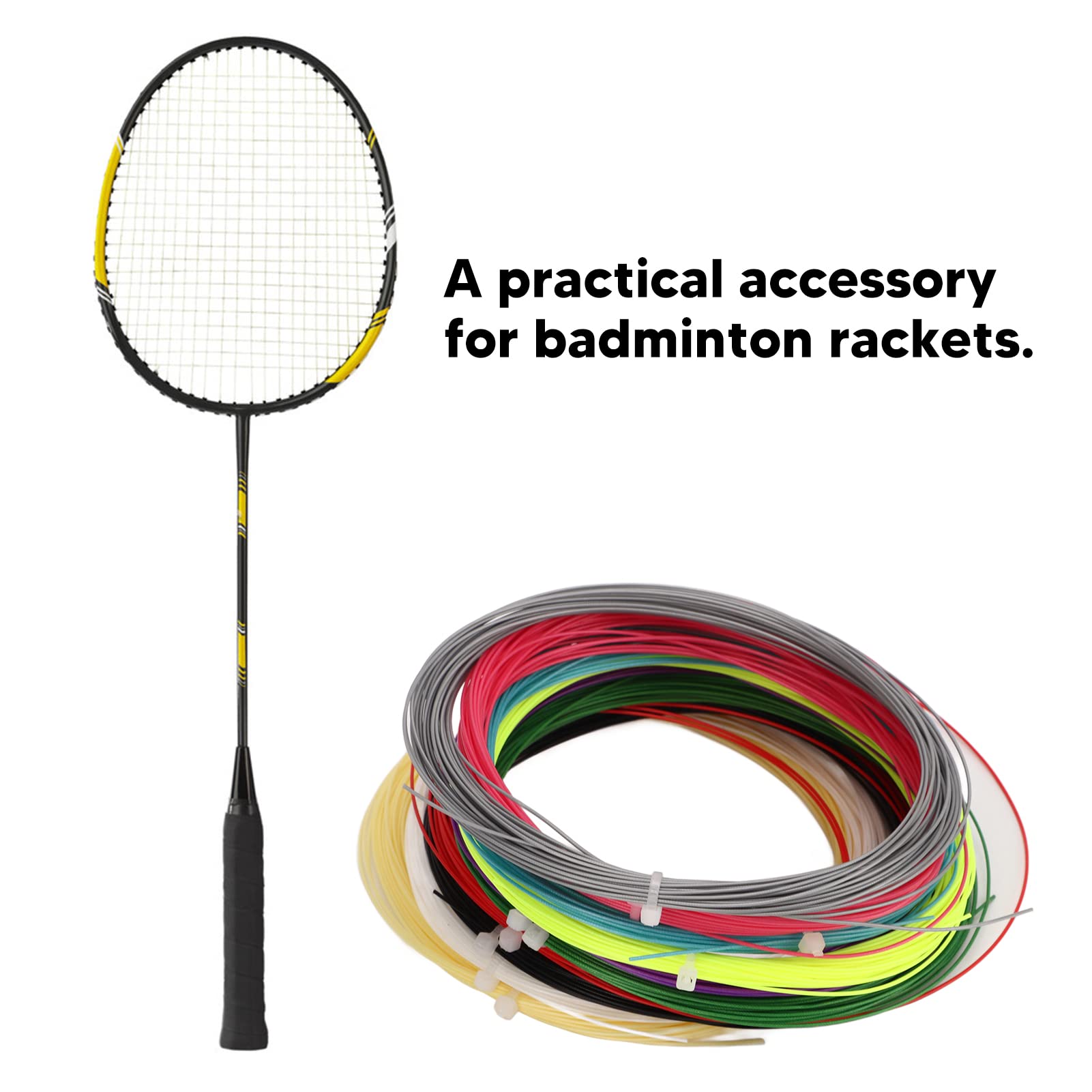 Lot de 10 Pièces de Fil de Raquette de Badminton, Corde de Raquette en Nanofibre Haute Flexibilité, Fil de Soie de Badminton Résistant pour Entraînement et Jeux Amateurs