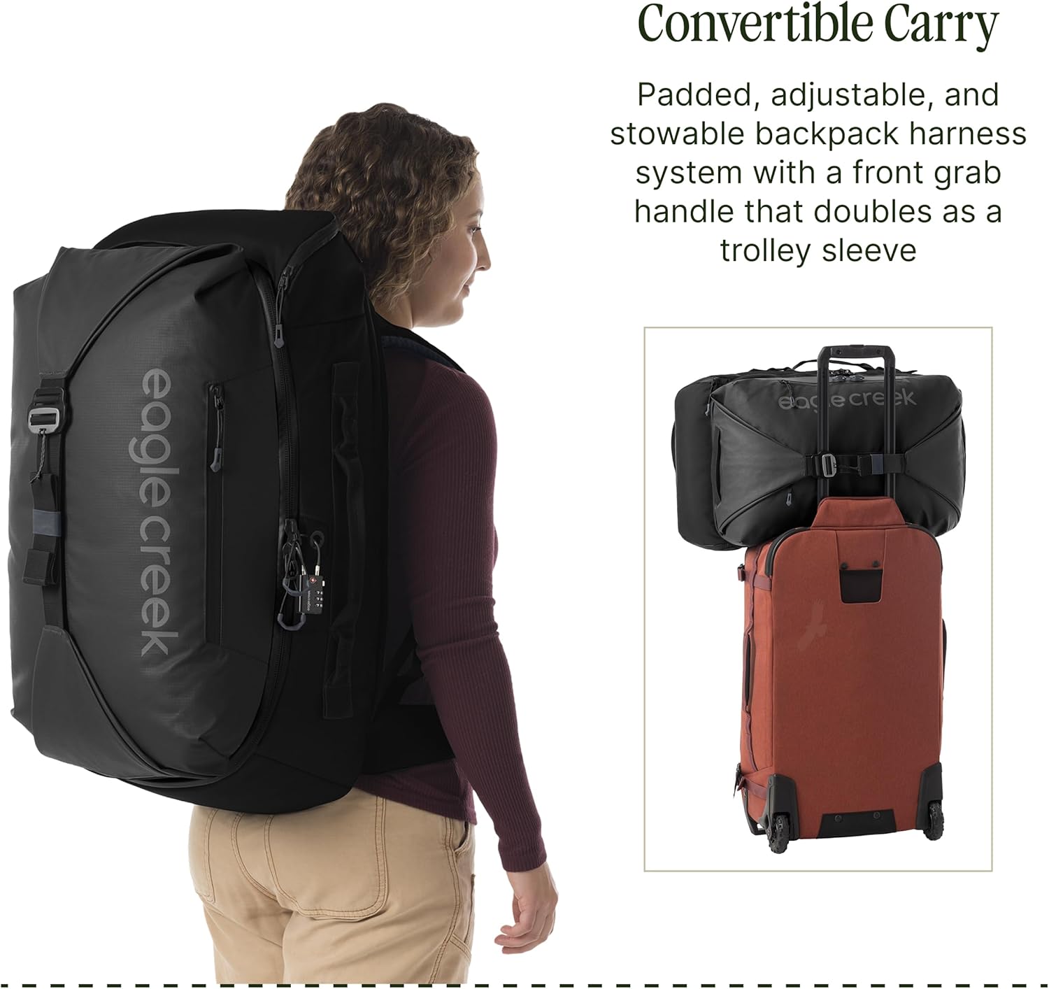 eagle creek Tour Travel Pack 55L – Lightweight Backpack with Expandable Storage, Laptop Compartment - Has Travel-Ready Features for Global Adventures - Black