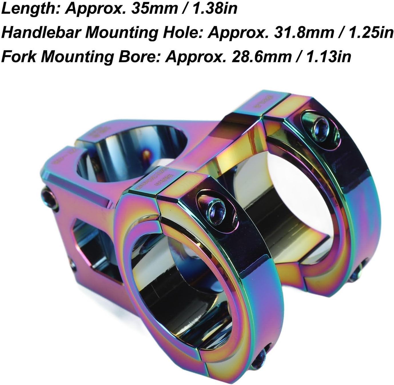 31.8 Stem,Aluminum Alloy Cycling Short Handlebar Stem for Most Road BMX (Colorful), RiToEasysports2w5x6kivgh-15
