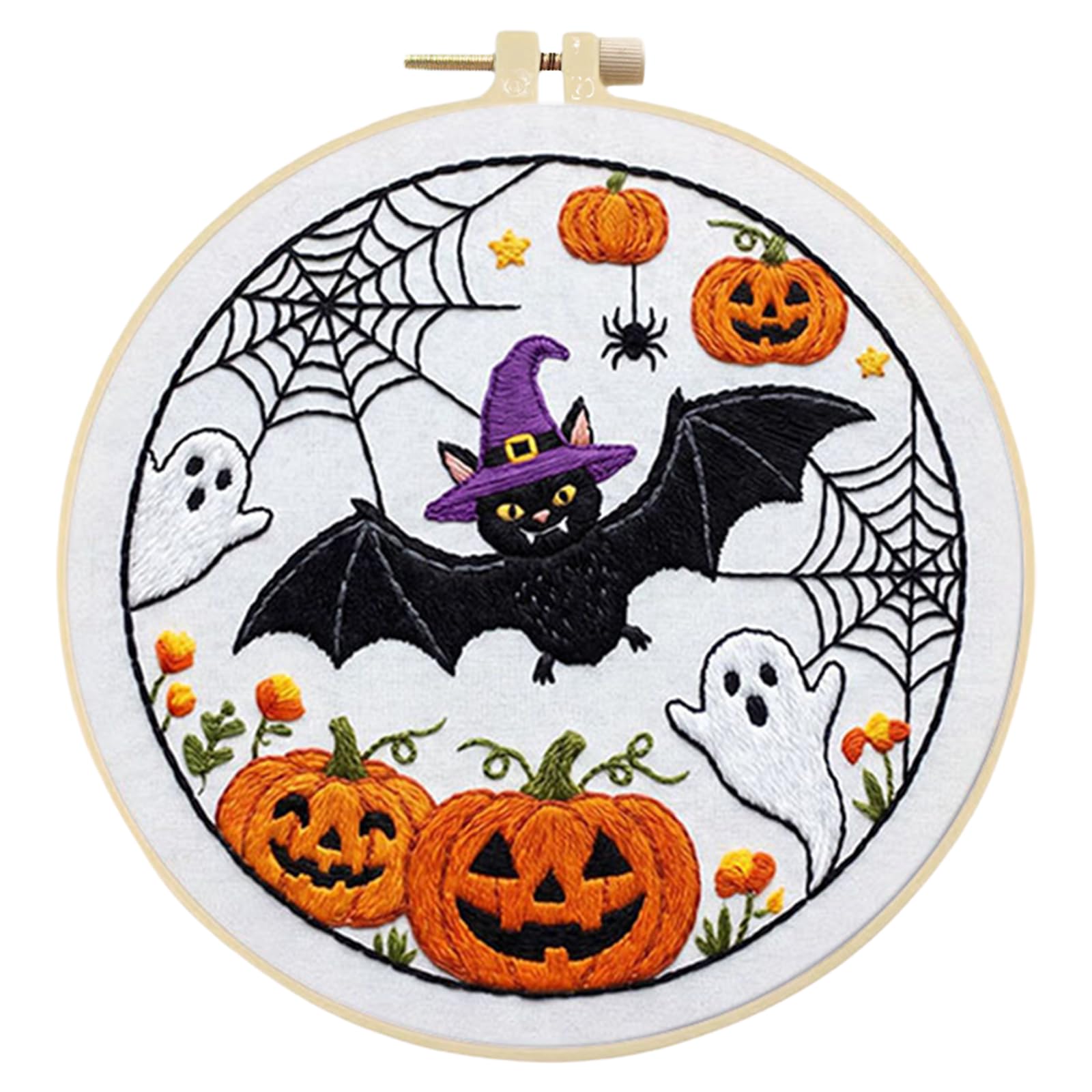 Embroidery Kit for Beginners, Halloween Stamped Cross Stitch Kit