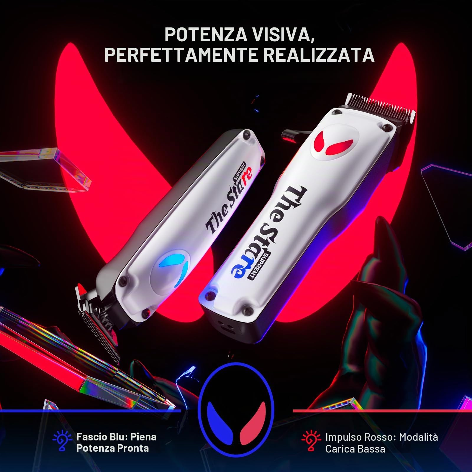 SUPRENT Kit forbici per capelli professionali da uomo, kit per la cura dei capelli regolabili, kit di forbici per capelli lunghi, regolabarba da uomo con 9 pettini guida kit forbici capelli per uomo