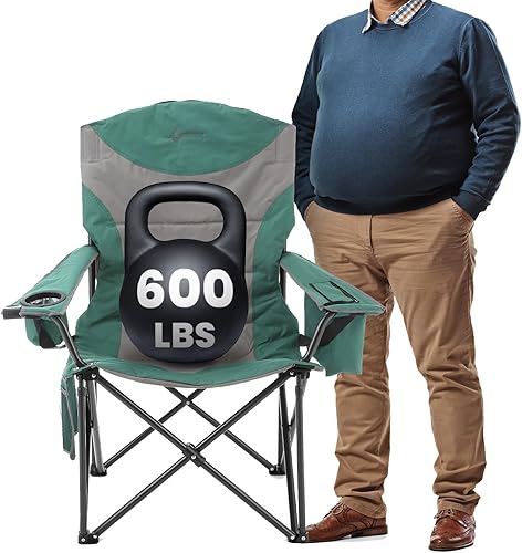 ARROWHEAD OUTDOOR Silla de campamento plegable portátil XXL de gran tamaño con portavasos y vidrio, enfriador de reposabrazos, bolsa de transporte disponible en Yaxa Costa Rica