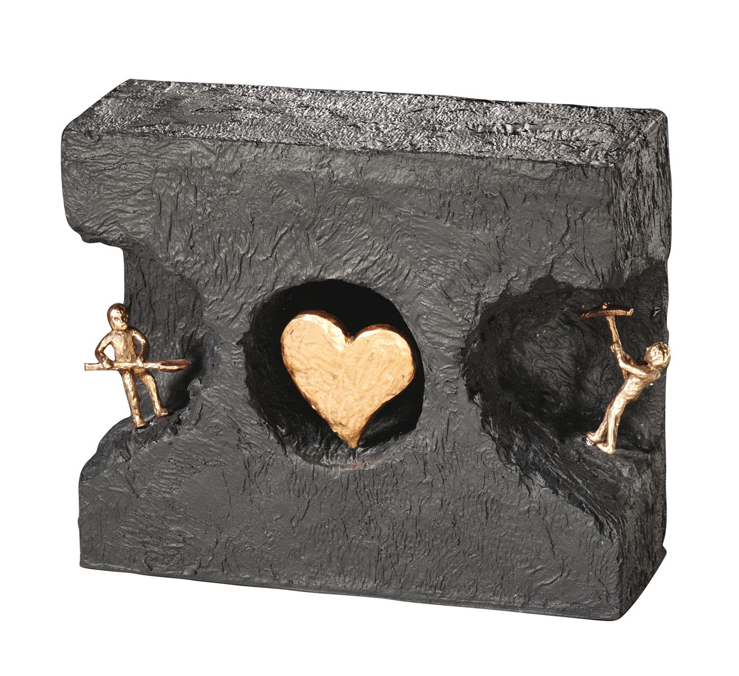 MaMeMi Bronzeskulptur - Zueinander Finden - mit schwarzem Steinguss-Sockel a.d. Living Serie von Kerstin Stark