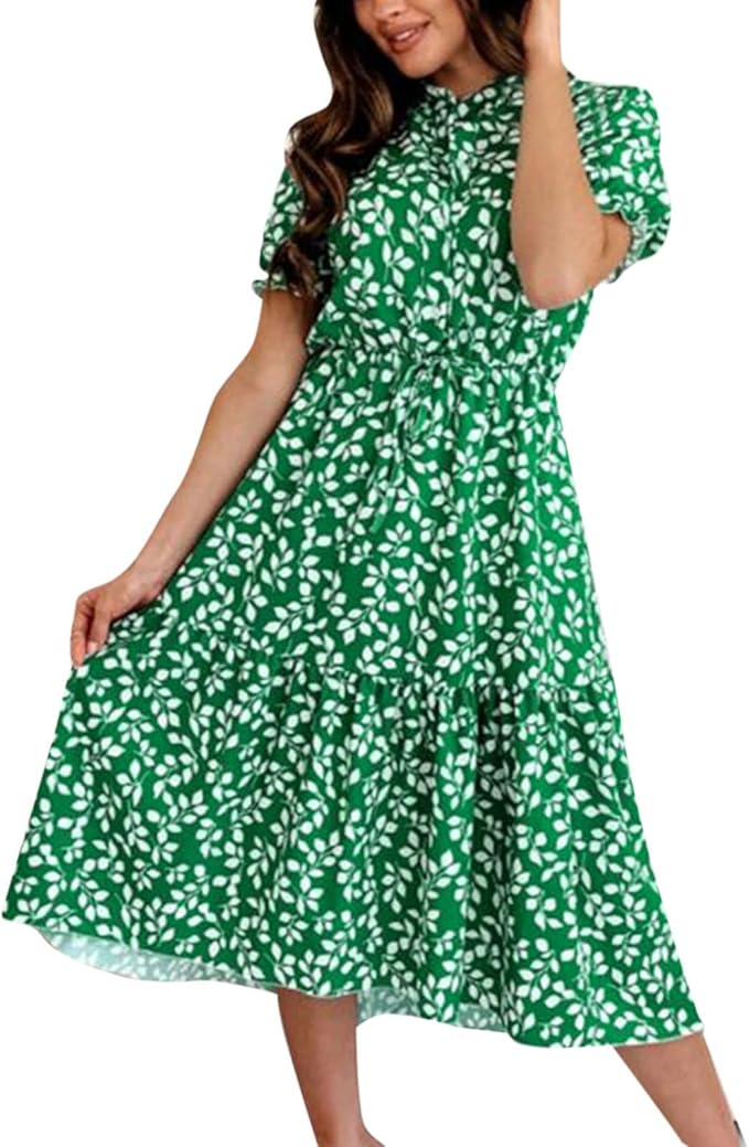 Amazon Co Jp 夏服 レディース ワンピース ワンピース レディース ロング 花柄 ワンピース 大人 ワンピース 夏 ミニ ワンピース フレア ドレス 結婚式 ゆったり ワンピース 夏 ワンピース 韓国 イブニングドレス 白 代 30代 ファッション