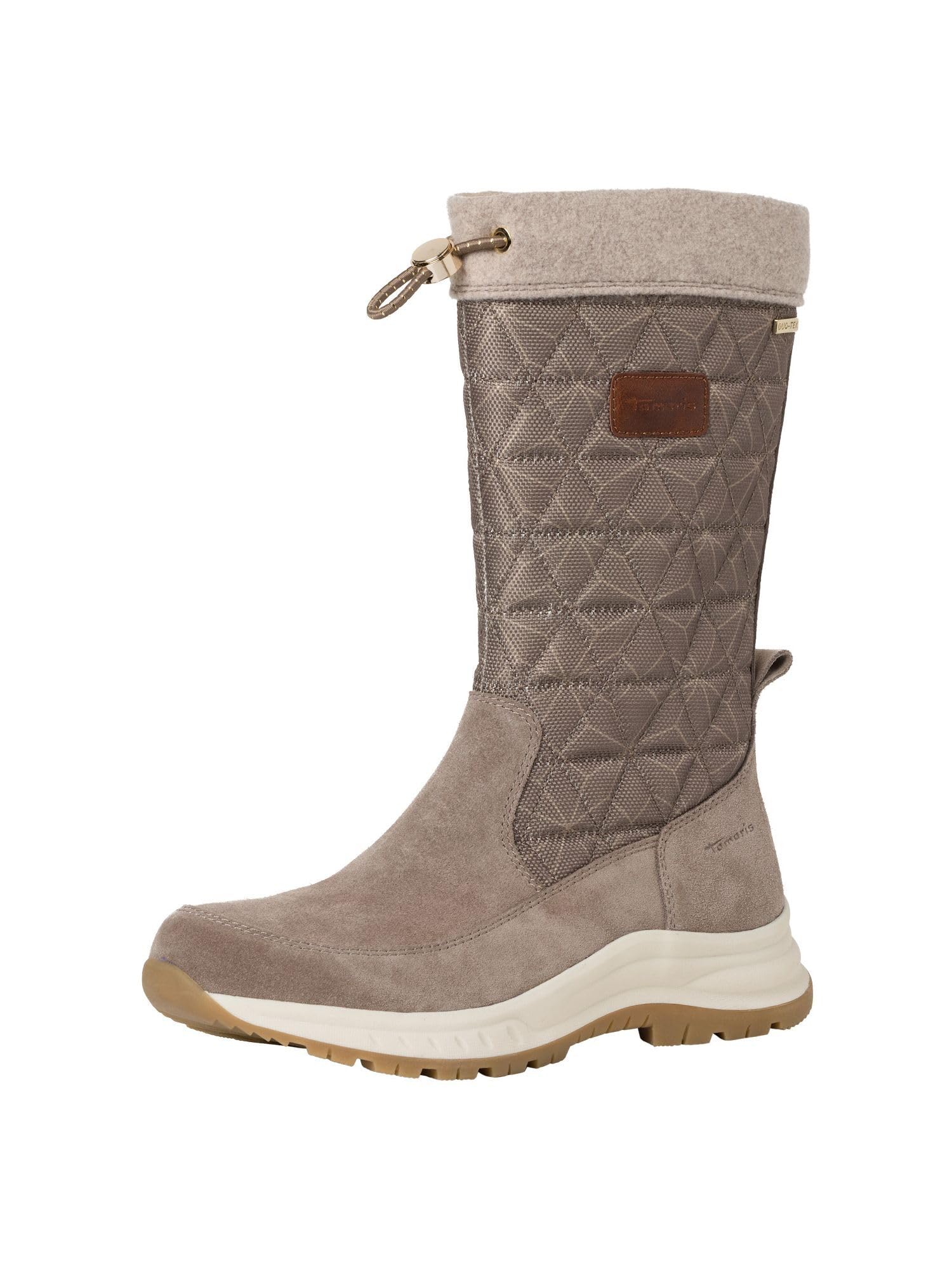 Tamaris Comfort Women’s Winter Boots Flat Warm Lined with Zip Comfort Fit , Taupe, 7,5 UK