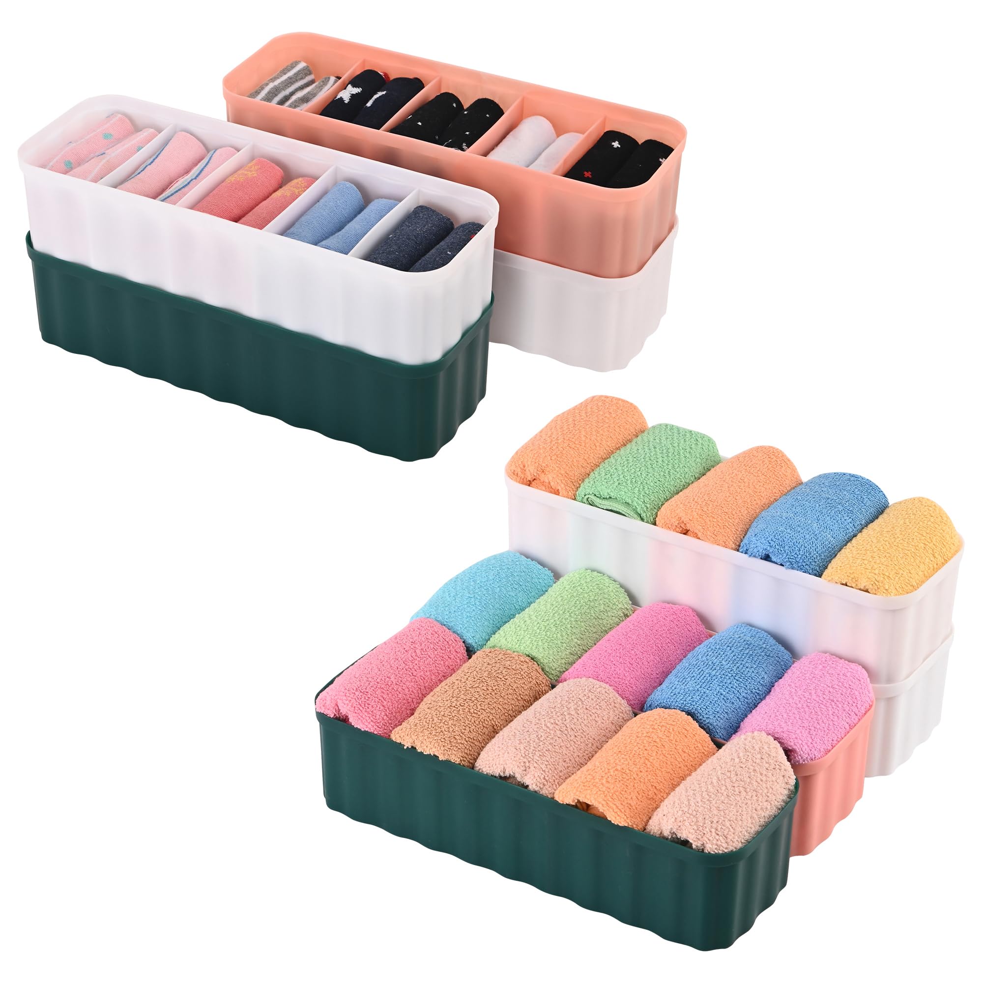 Kuber Industries Plastikowy wielofunkcyjny organizer do szafy do przechowywania z przegródkami, organizer na toaletkę, organizer na biurko do domu i biura, wielokolorowy