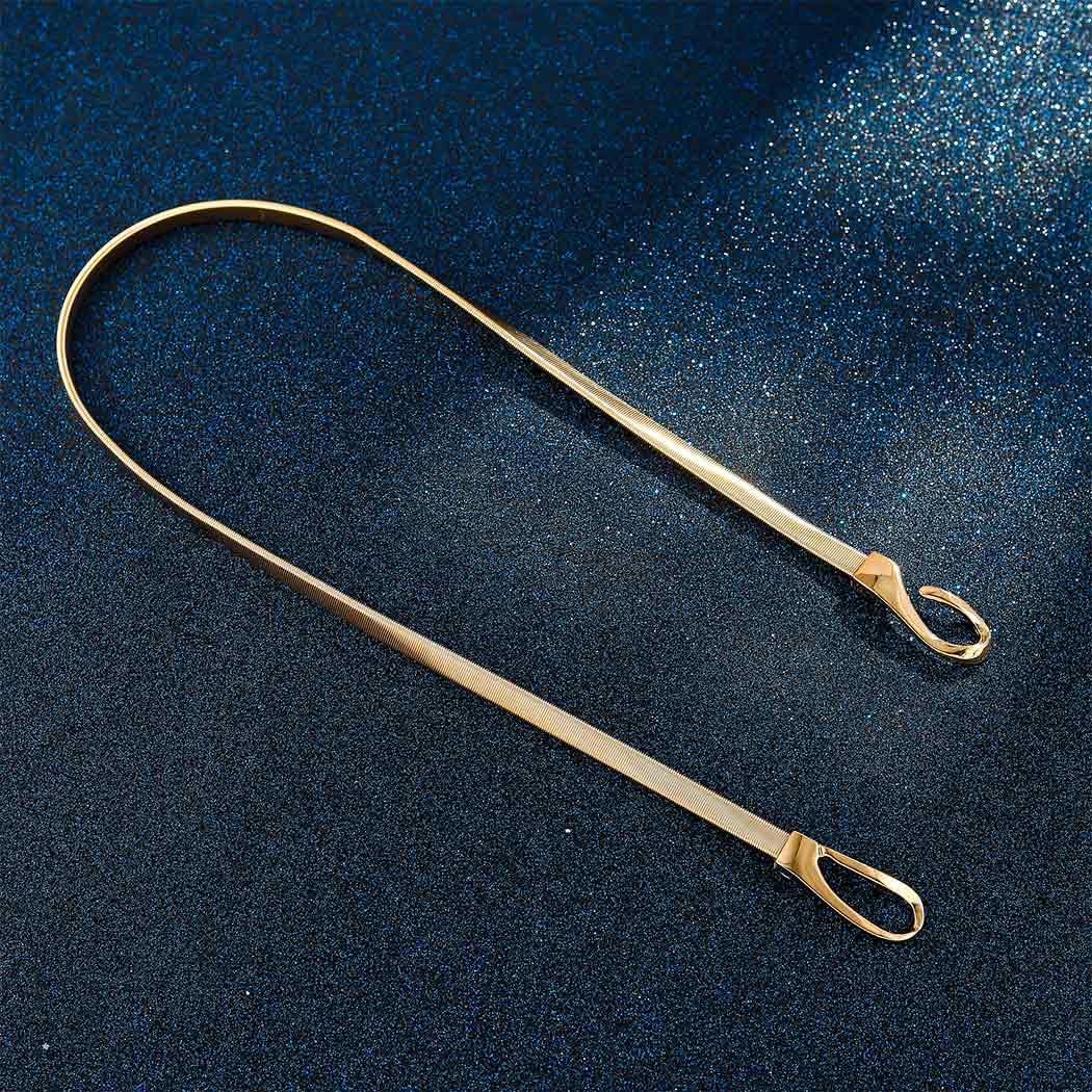 Gold Chain Belt Metal Elastic Waistband Skinny Waist Chain Dress Belly Chains for Women - Image 3