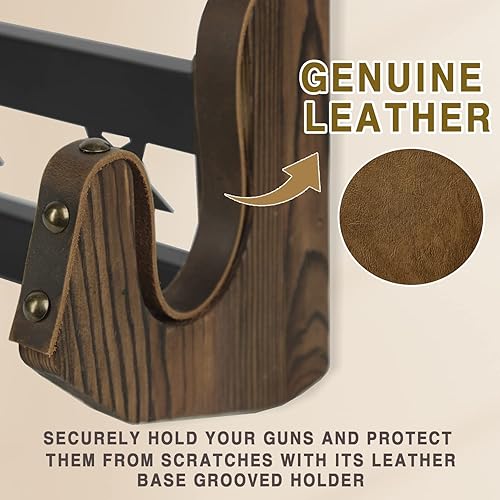 Miniatura 3 de Estante para armas montado en la pared, ganchos horizontales de un solo rifle, soporte de exhibición de arco de armas de fuego para escopeta,