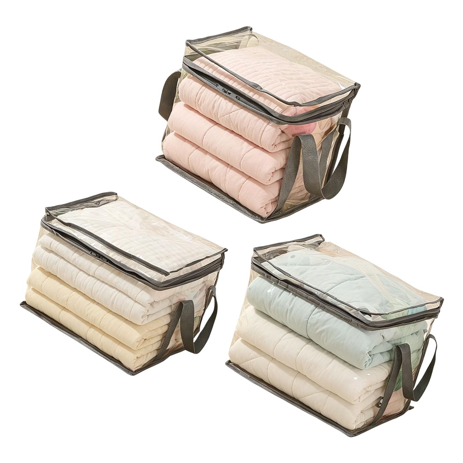 NMFLAB 3Pcs Waterproof Transparency Zippered Bags Perfect for Storing Toy Documents Space Saving Storage Solution Waterproof Storage Pouches