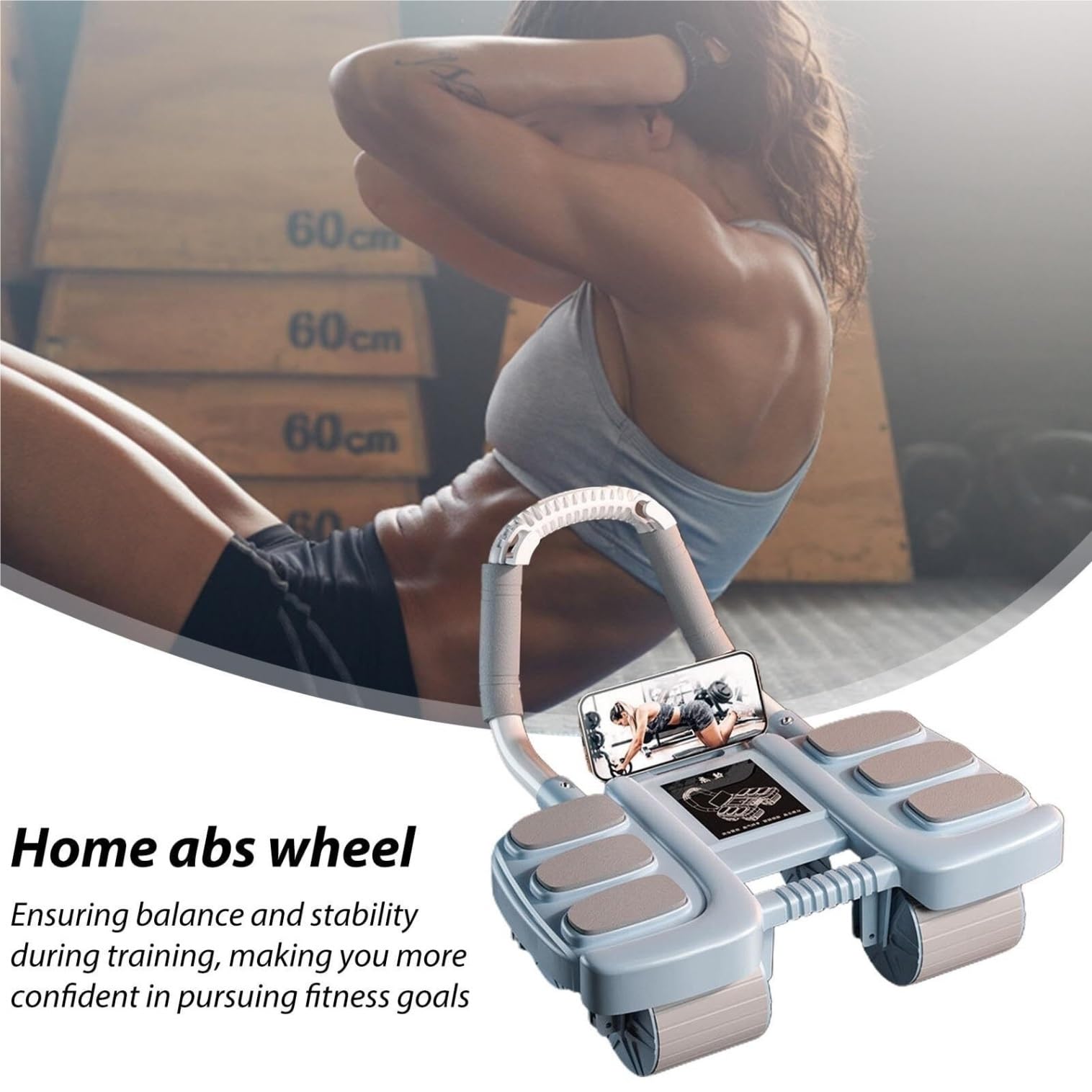 Koło Rolkowe Rolka Brzucha Wałek Do Ćwiczeń Brzucha W Pomieszczeniu Wałek Do Ćwiczeń Brzucha Koło Podporowe Fitness 4 Samopodskakujące Kółka Wałek do Treningu Brzucha
