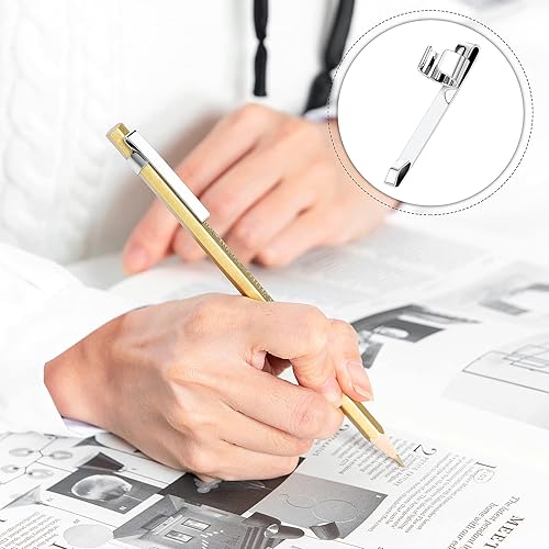 Miniatura 5 de ASTER 20 clips de metal para bolígrafos a presión para bolsillo de camisa, clips portátiles para portalápices, portalápices deslizantes para