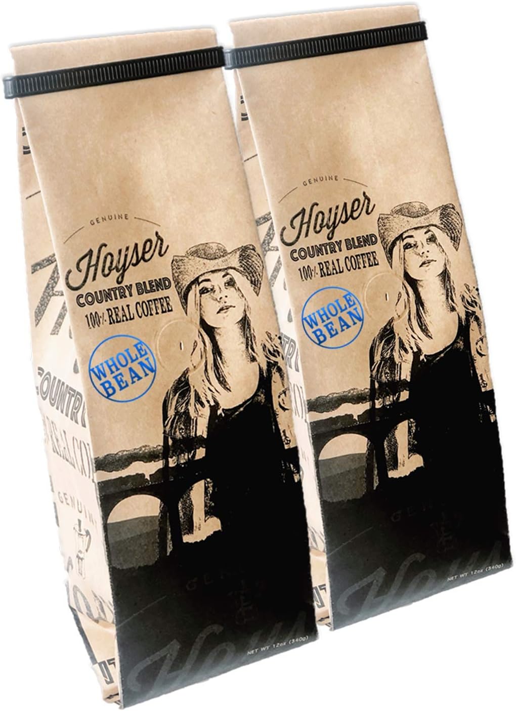 Hoyser Country BlendWhole Bean - Premium Specialty Arabica 100% Real Coffee, Rich, Bold Medium Roast 12 oz (2 Pack)