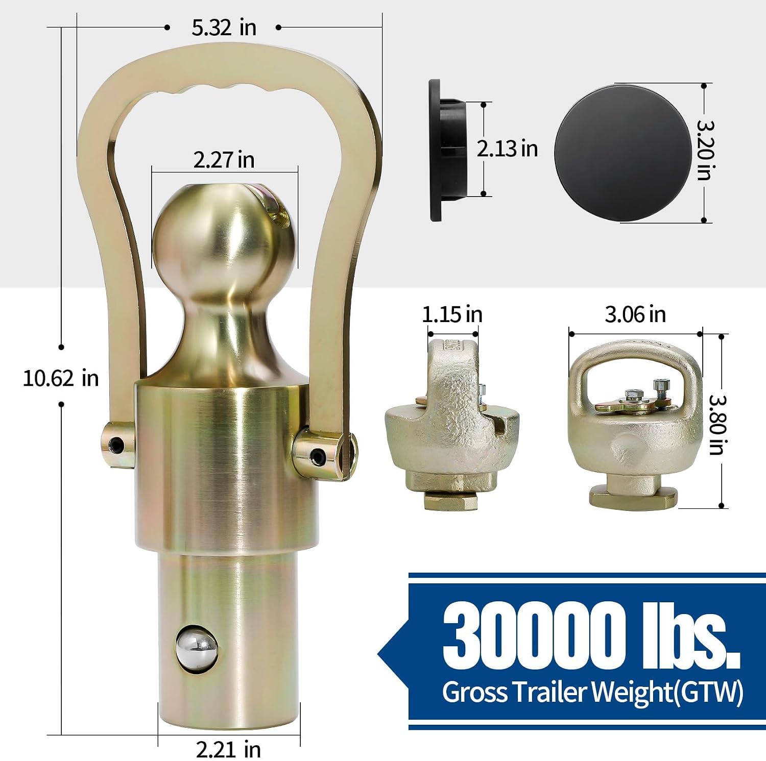 GNXA2062 Gooseneck Ball Kit, 2-5/16" Trailer Hitches Ball&Safety Chain
