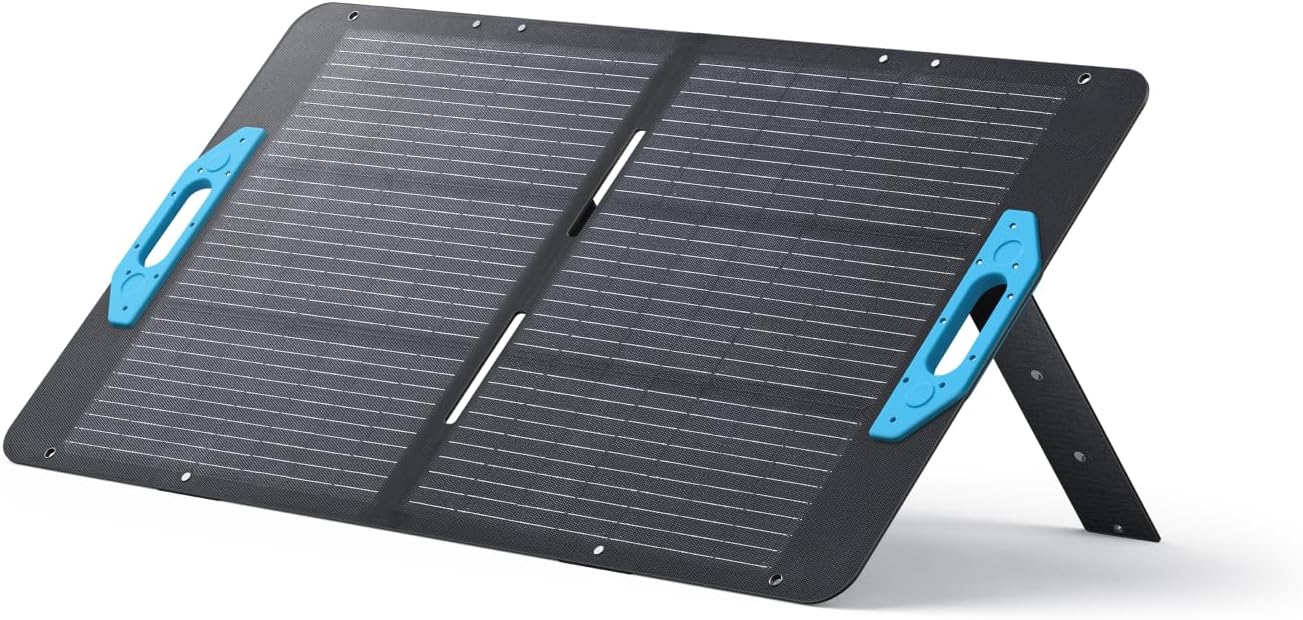 Anker SOLIX PS100 Solar Panel with Adjustable Kickstand, 100W Foldable Portable Solar Charger, IP67 Waterproof, 23% More Energy Conversion Efficient for Camping, RV, Power Outage
