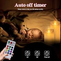 ALED LIGHT LED RGB Gyertyák Távirányítóval, Meleg Fehér Flakkozó Elektromos Gyertya Időzítővel 6