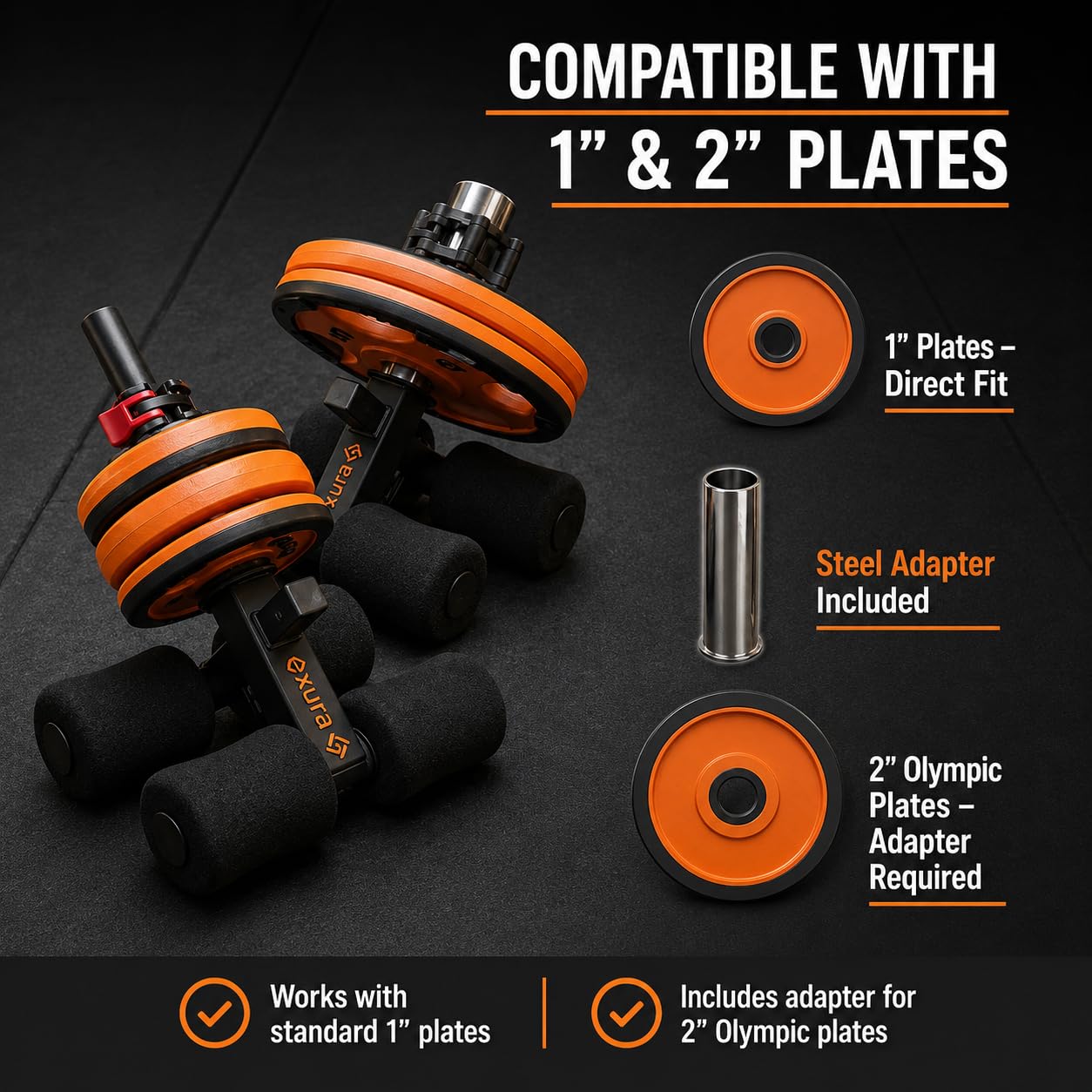 Tib Bar Adjustable Exura Fit Both 2 and 1 Inch Plates, Premium Quality Tibialis Trainer, Calf Raise, Tibialis Bar, Ben Atg Equipment, Atg Tib, Tibialis Raise, Calf Trainer