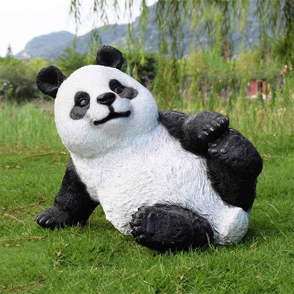 WYB China Asian Giant Panda Bear Statue,Lifelike Funny Panda,Full Color Finish Weatherproof Garden Ornaments for Home Office Garden Yard,402222cm