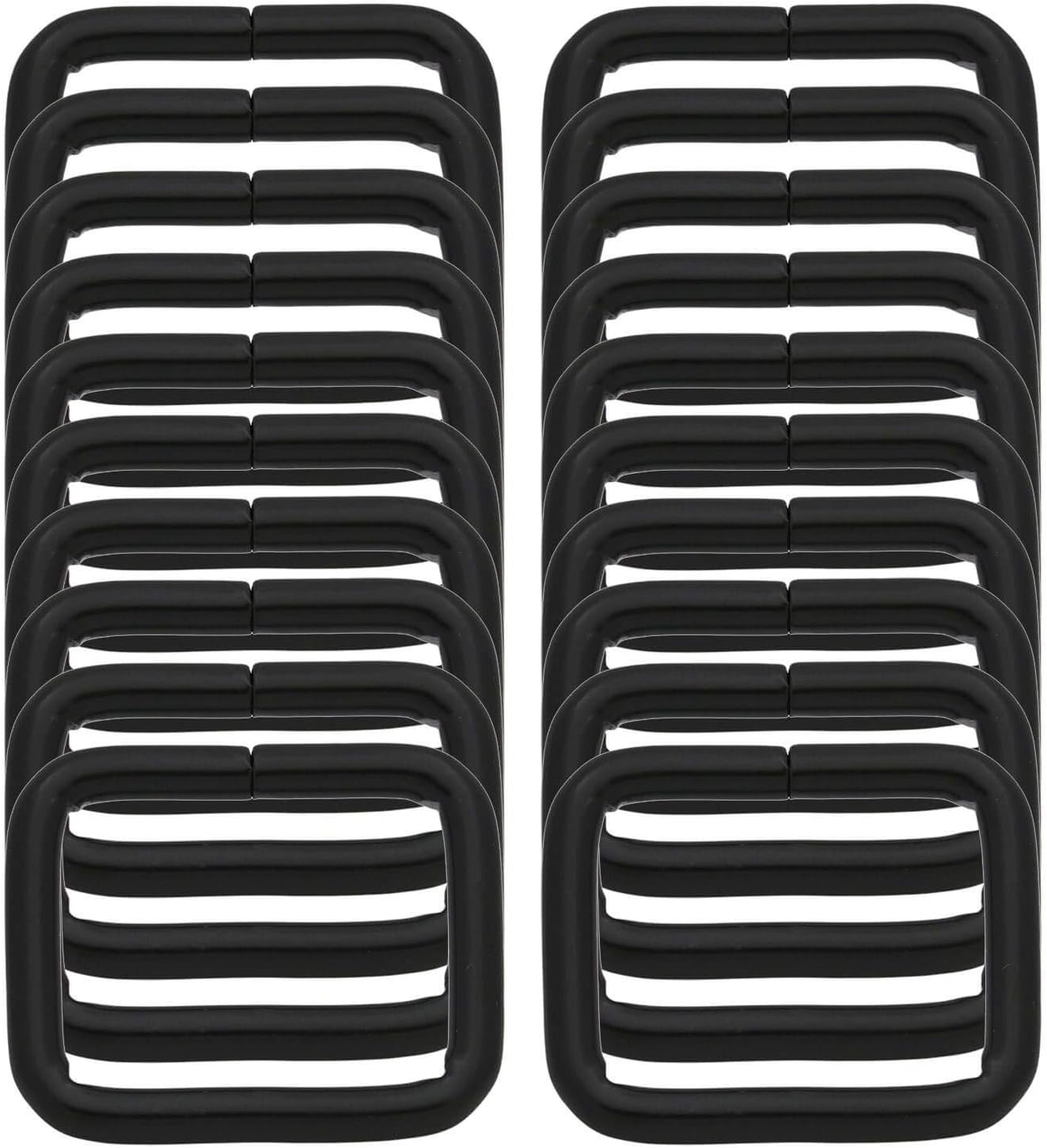 BIKICOCO Metal Rectangle Ring Buckles Square Strap Webbing Belt Rings for Bag Purse Non Welded 1 x 3/4 Inch