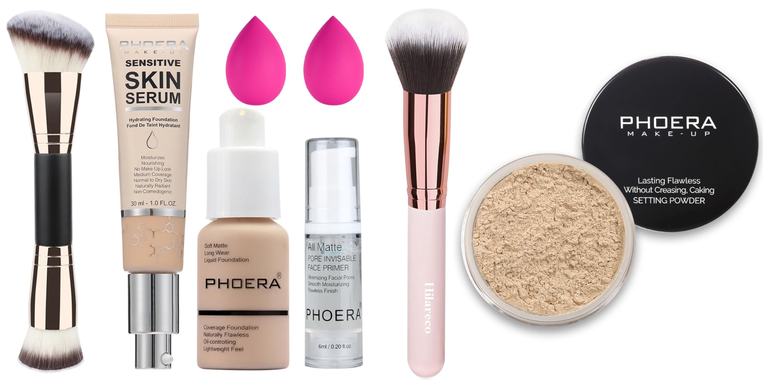Hilareco PHOERA Tinted Moisturizer Foundation Serum 4-in-1 Hydrating Primer Foundation Hydrate skin Serum PHOERA Foundation Face Powder