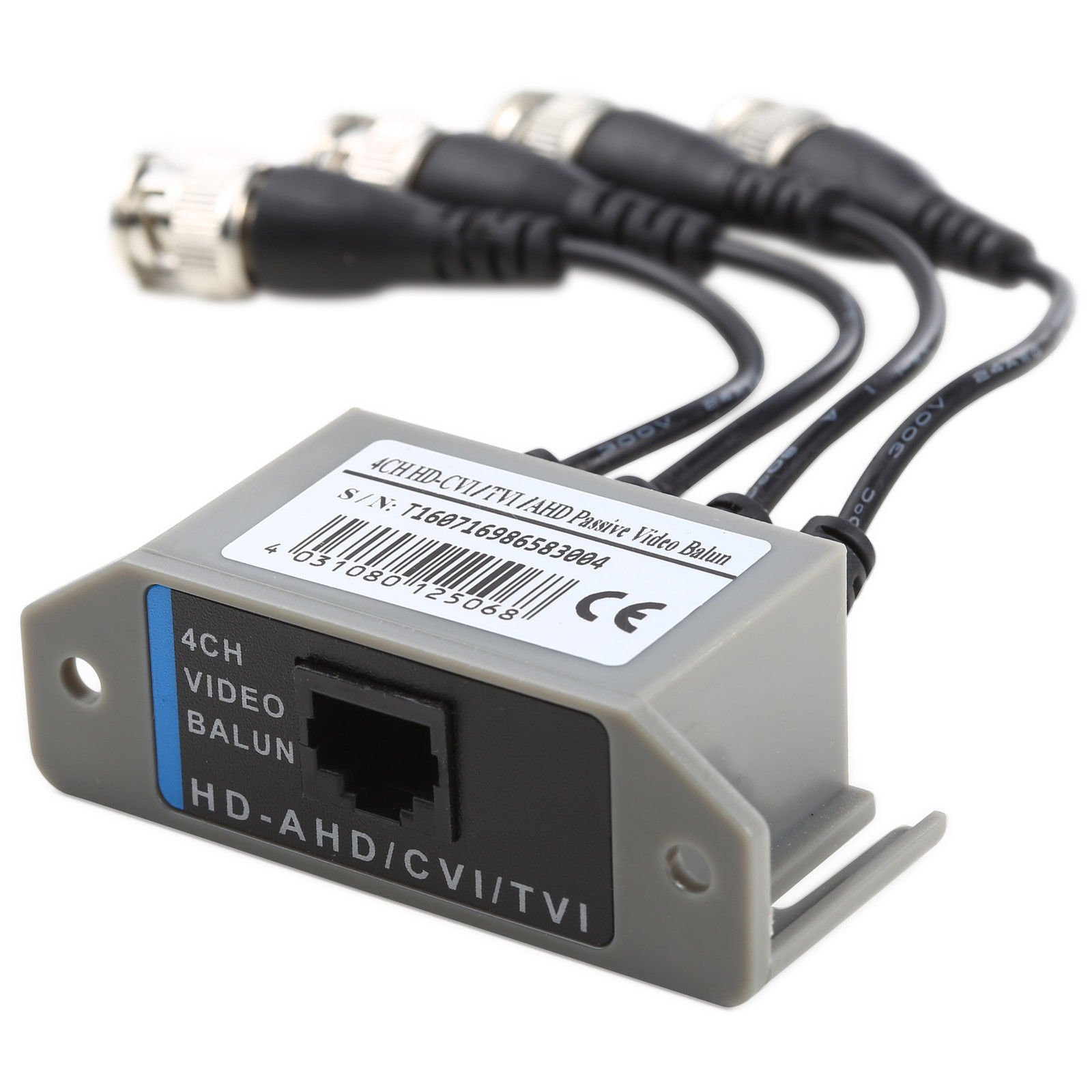 UHPPOTE 4CH HD Passif Vidéo Balun Emetteur - Récepteur BNC vers RJ45 CCTV par Paire Torsadée
