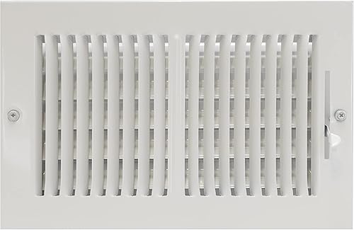 EZ-FLO 61660 - Rejilla de ventilación con láminas en dos direcciones para pared o techo, de acero, 6 x 6 pulgadas, 61610