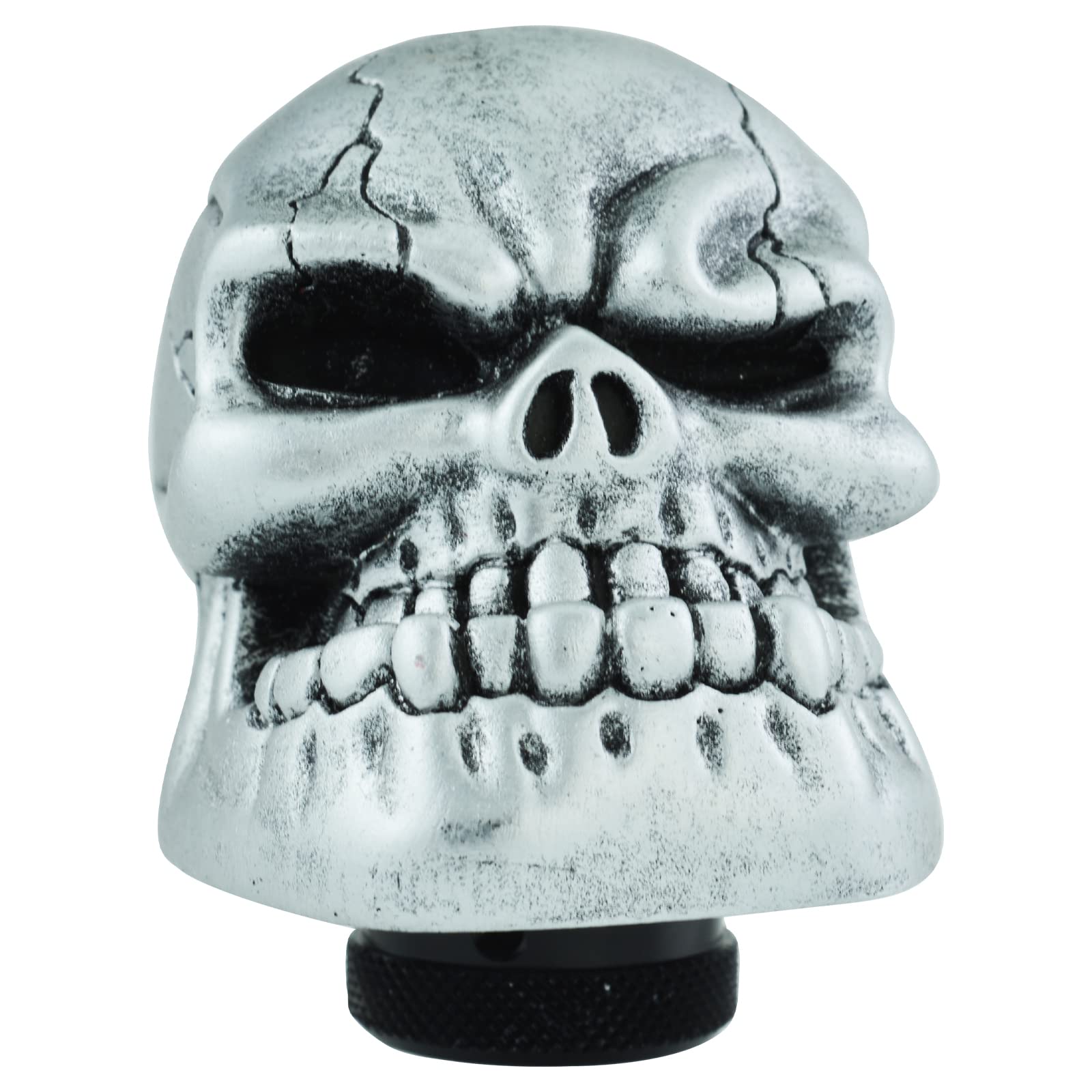 Temzzer Silver Skull Resin Car Gear Shift Lever Handle Heavy Shiny Transmission Gear Shifter Knob For Most Manual Automotive Vehicles (Silver)