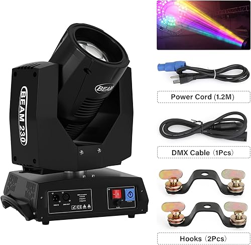 Vista 11 de MAD HORNETS Luz de cabeza móvil LED RGBW Luces de haz Luces de escenario Luces LED Spot Luces de cabeza móvil 230W 7R Beam Luces de cabeza móvil 8