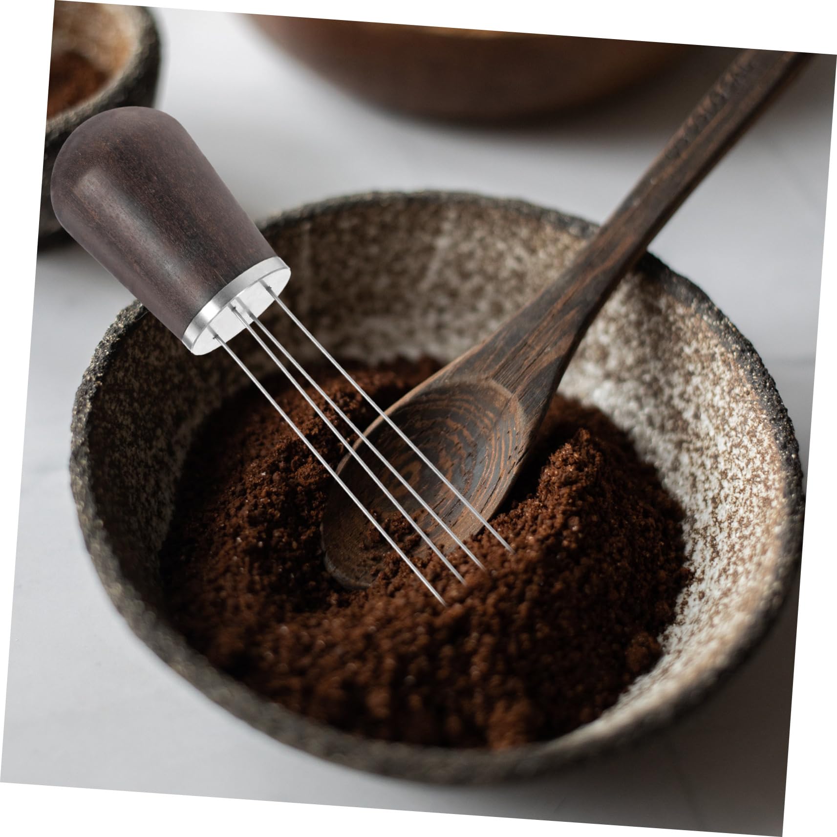 MUCKLILY Coffee Diffuser Espresso Hand Tamper 4 Needles Espresso Stirrer Espresso Distribution Stirrer Cofee Machine Espresso Handles Stainless Steel Powder Dispenser Concentrate