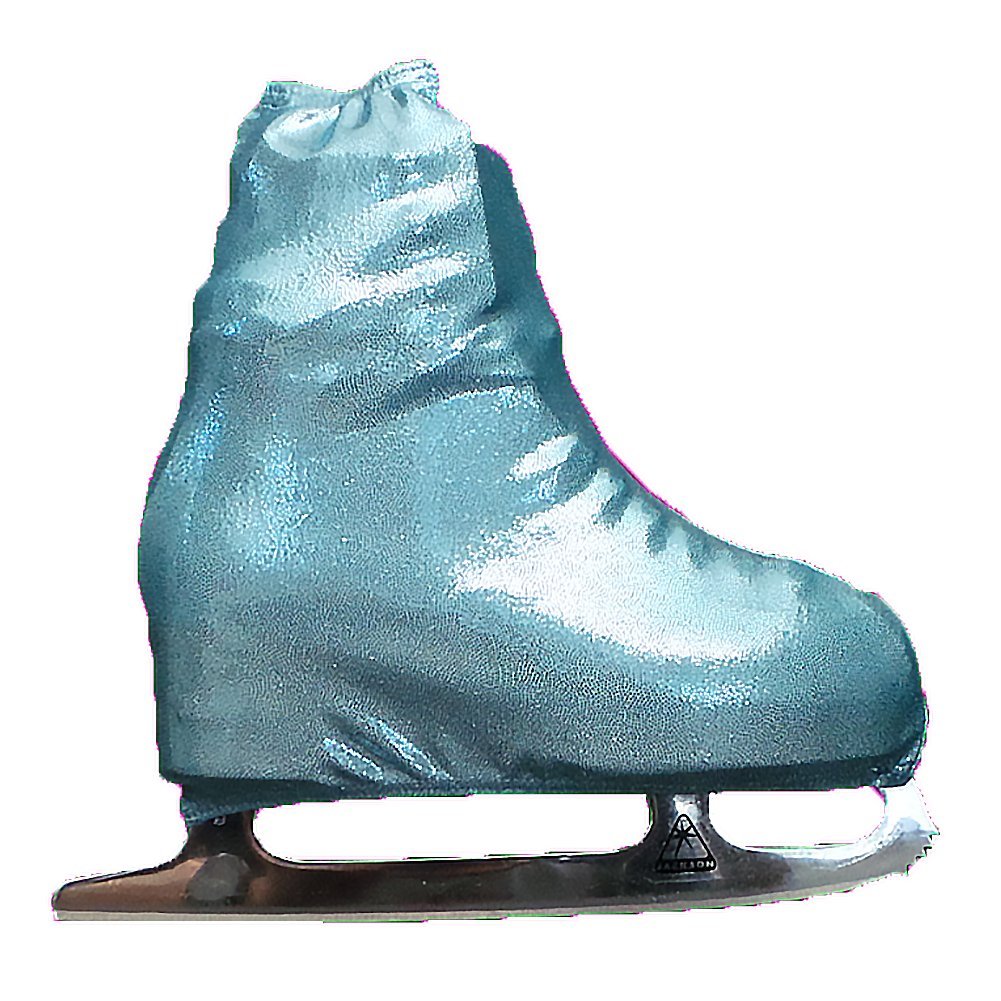Kami-So Metallic Figure Skating Boot Covers | Hockey Skates Protection Against Scratches, Scuffs, and Dirt | Durable Ice Skate Shoe Cover | Ice Skating Accessories | Turquoise - Child Size