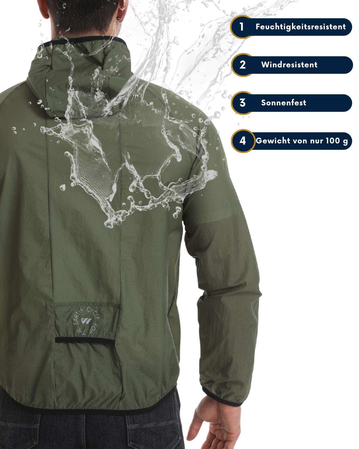 Wulibike Windbreaker Herren Fahrrad Windjacke Ultraleicht Packbare Softshell Fahrradjacke Sommer Laufjacke Unisex