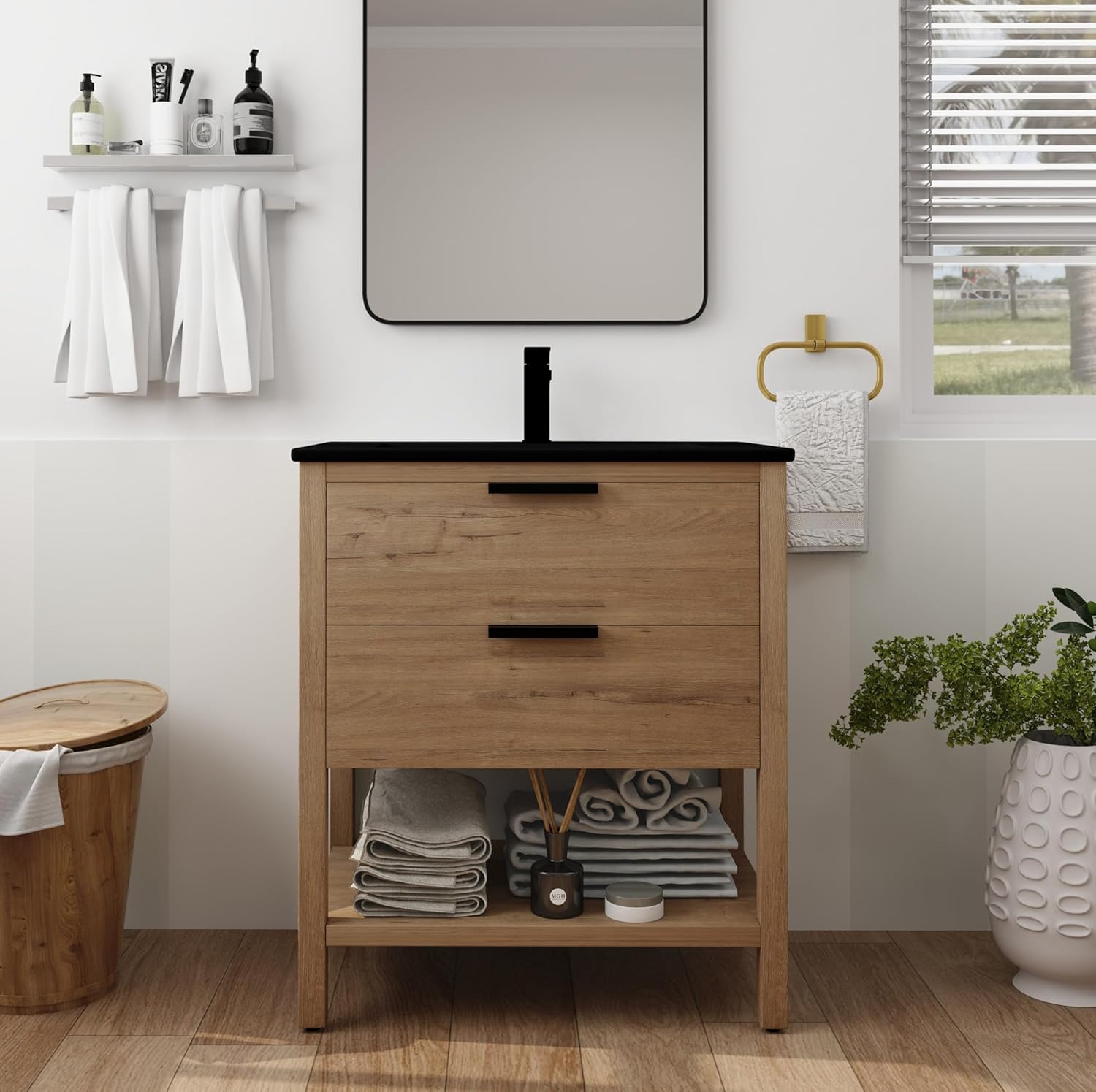 Amazon.com: 30 Inch Bathroom Vanity,Modern Floor Standing Bathroom ...