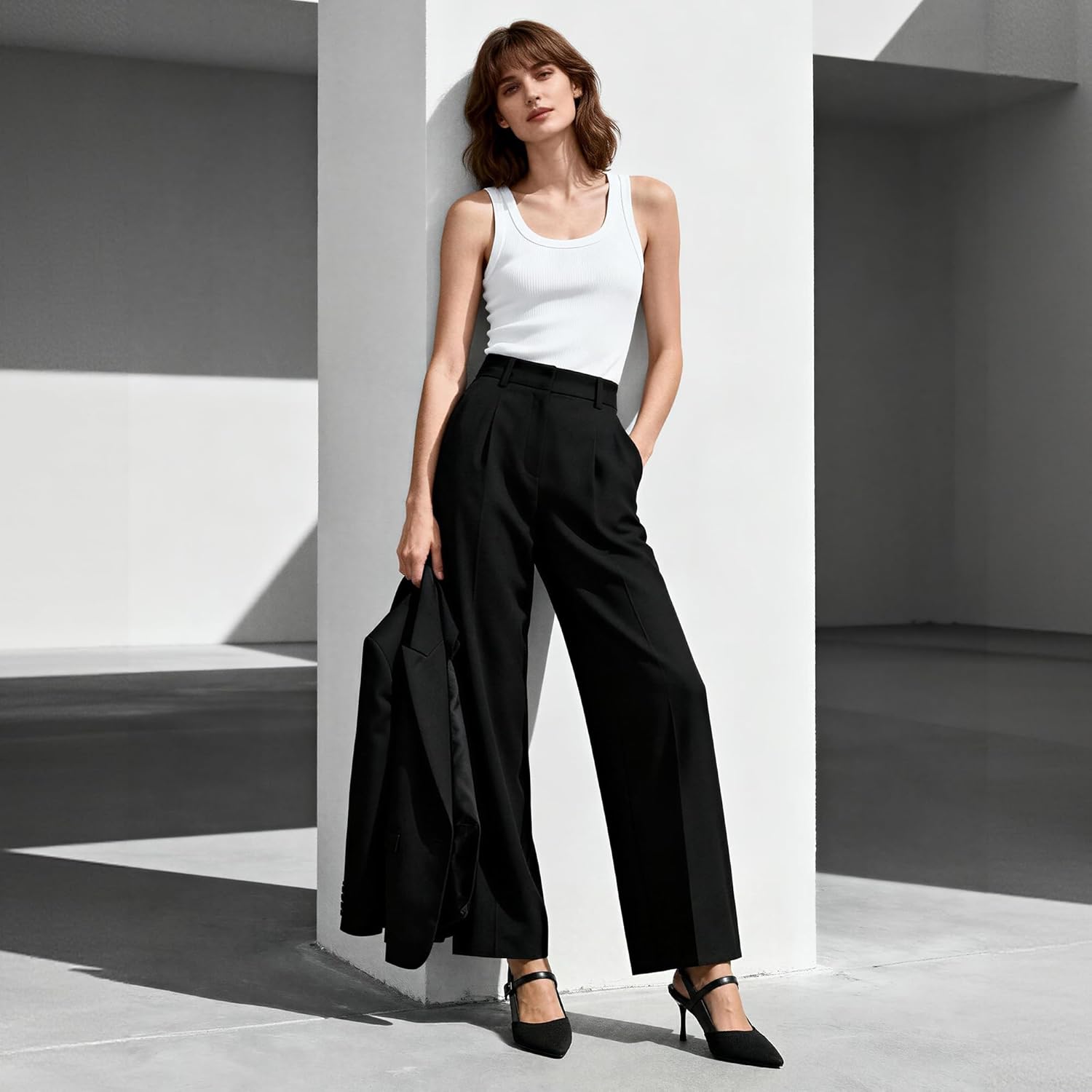 Closed Toe Heels for Women Pointed Toe Stiletto Knitted Slingback Heels Womens Pumps Wedding Dress Shoes - Image 2