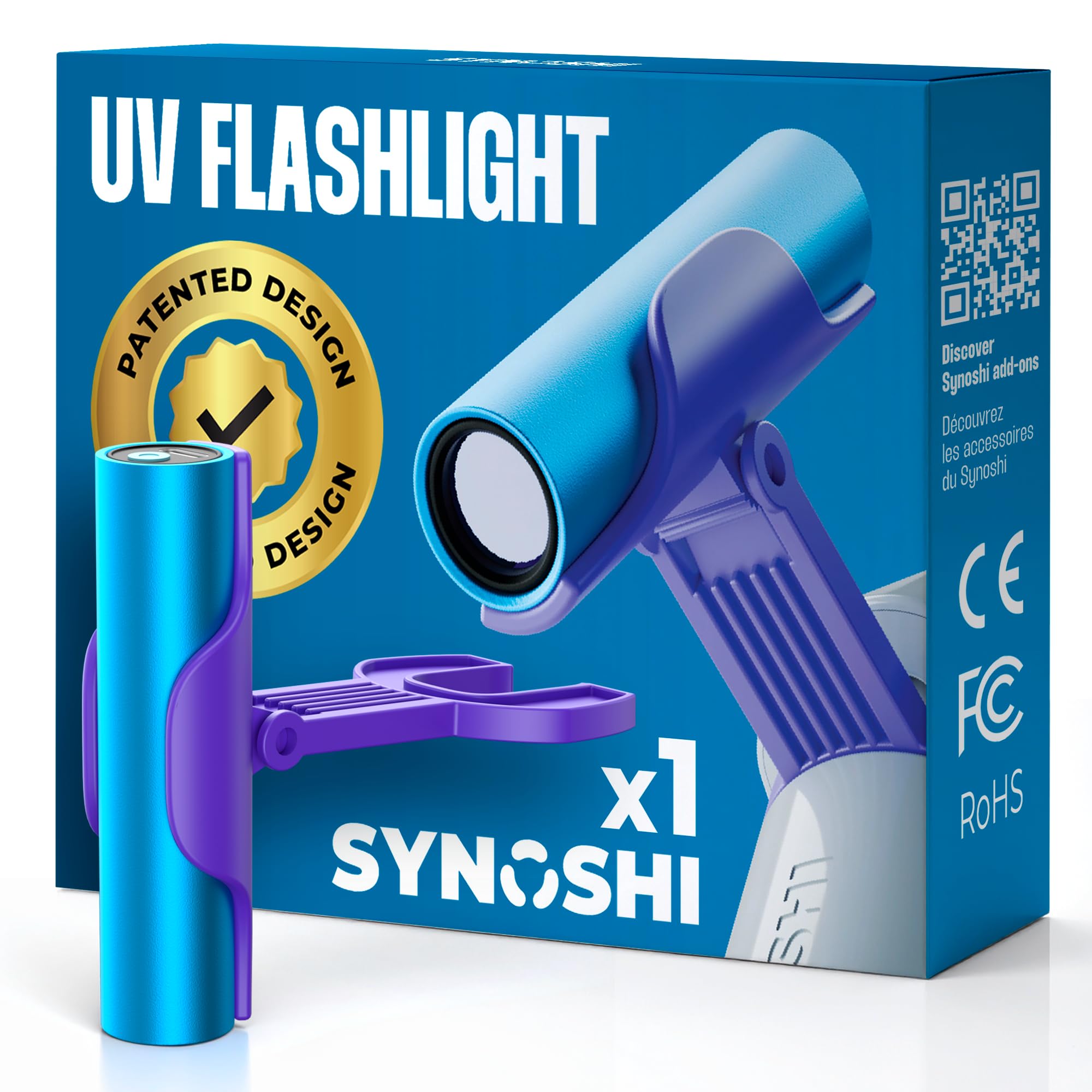 Synoshi PRO UV Light Blacklight Torch – Detect Pet Urine, Invisible Stains & Contaminants – Portable UV Flashlight for Home Cleaning, Hotel Inspection, Bathroom, Bedding & Carpets