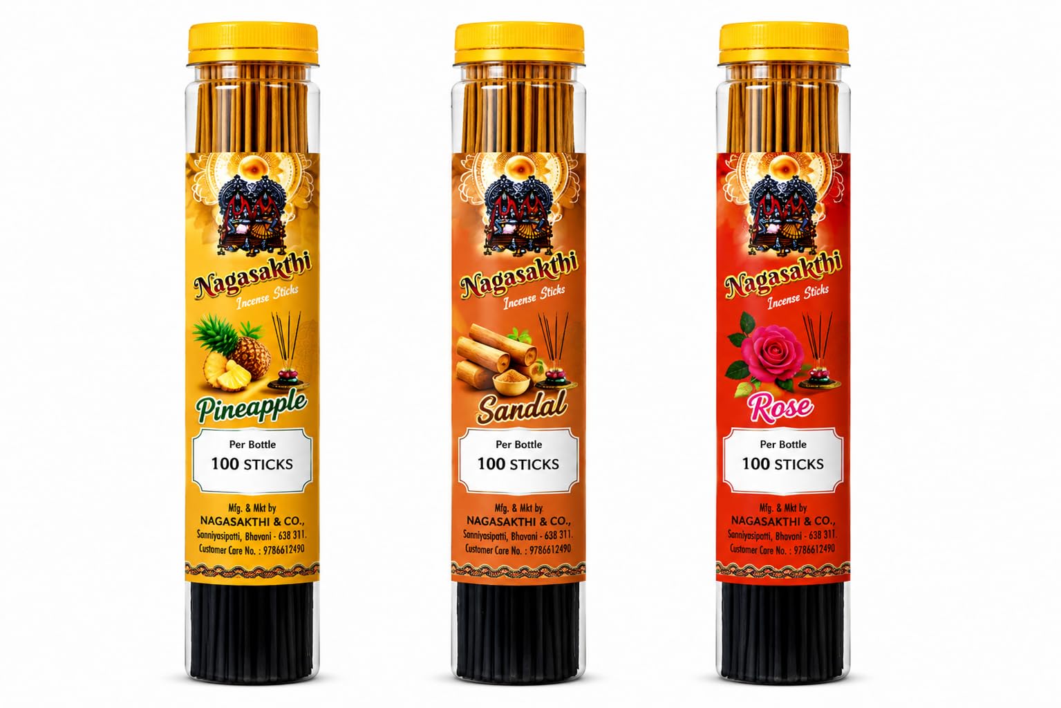 Combo Agarbatti - Soothing Fragrances of Sandal, Pineapple & Rose-picture-45