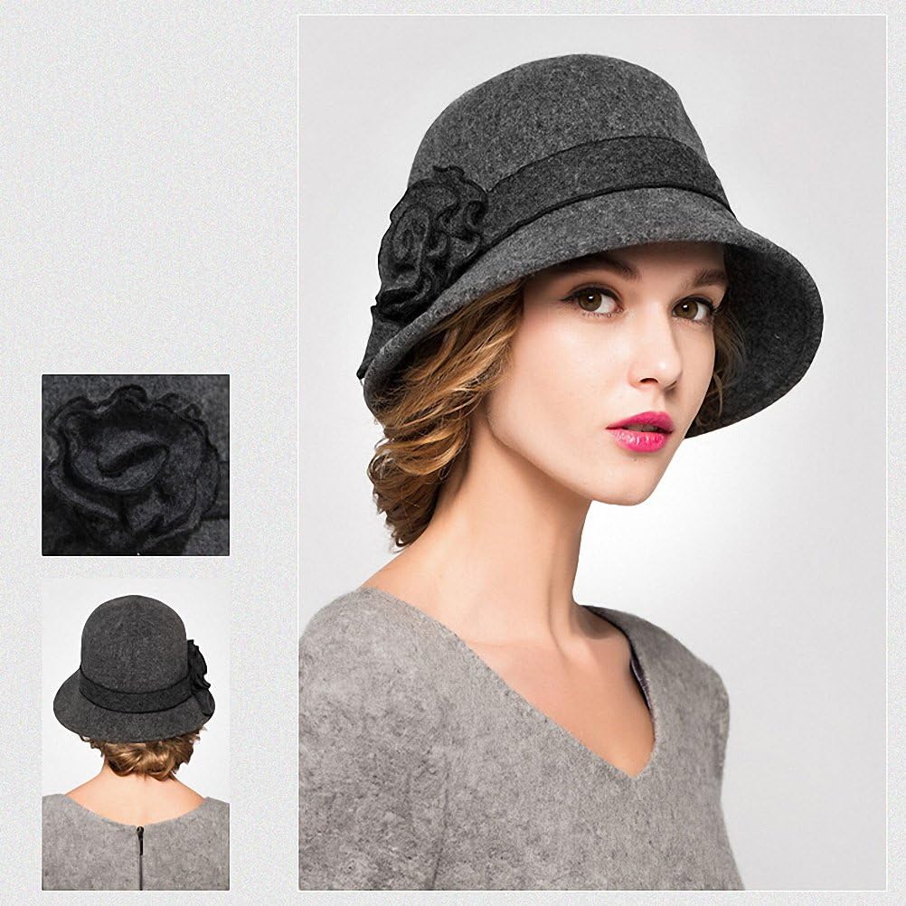 Maitose™ Women's Wool Felt Flowers Church Bowler Hats - Image 5