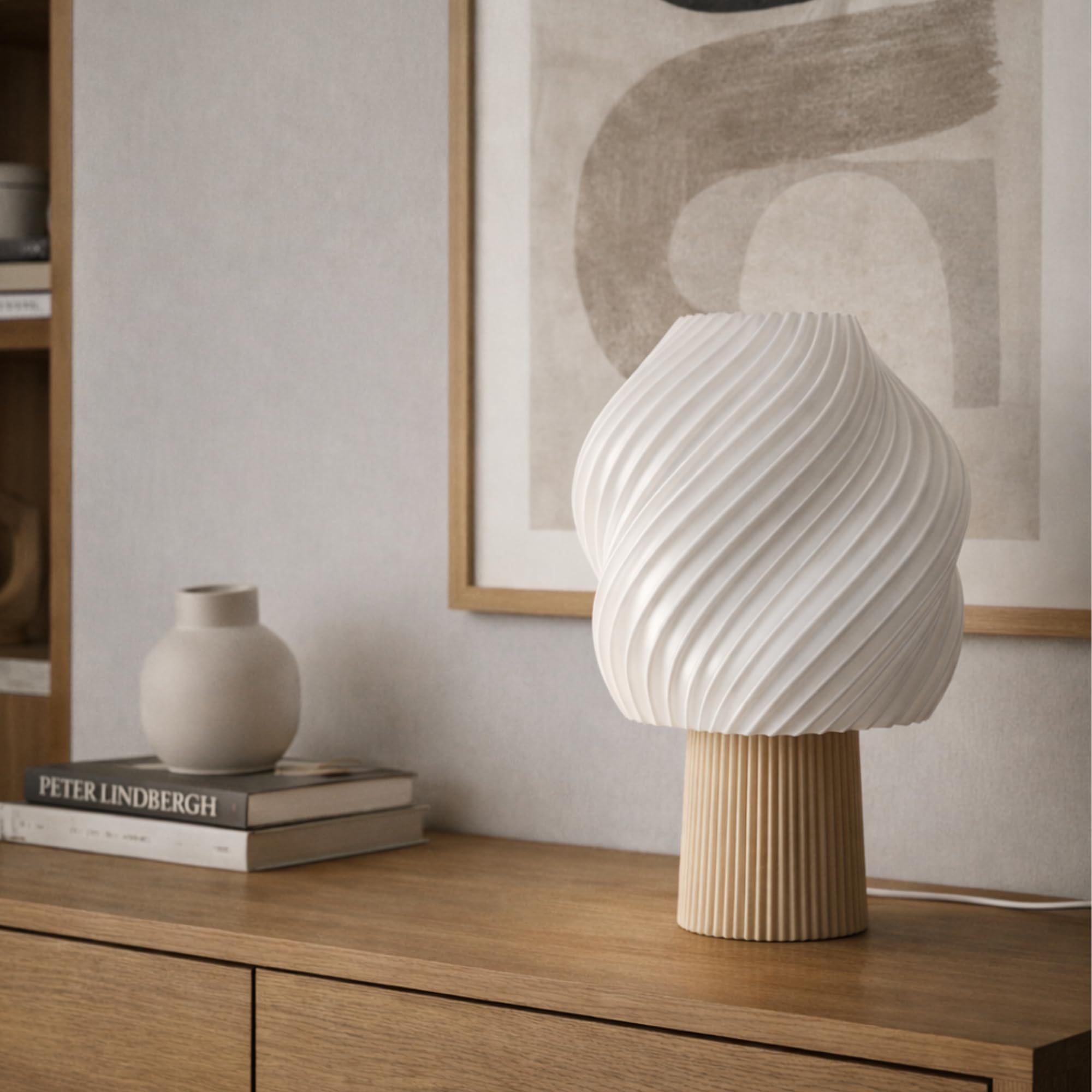 Générique Lampada da tavolo con stampa 3D, realizzata a mano in Francia, illuminazione decorativa moderna