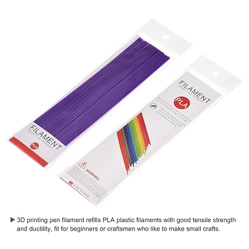 Vista 4 de MECCANIXITY Recambios de filamento PLA púrpura de 0.069 in, 9.843 in/10 pulgadas de longitud para bolígrafos de impresión 3D, paquete de 40