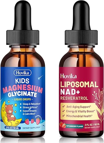 Líquido de glicinato de magnesio y suplemento liposomal NAD+ para niños y adultos