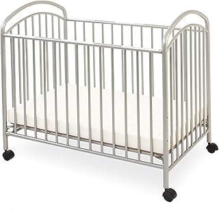 silver metal crib
